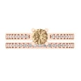 thumbnail image 2 of Clara Pucci 14K Rose Gold Round Cut 0.5Ct Synthetic Yellow Moissanite Engagement Ring + Matching Band - Luxury Box Included, 2 of 7