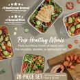 thumbnail image 2 of Bentgo Prep - 20-piece 1-compartment Reusable Meal Containers With Lids  & Bpa Free Materials Durable Microwave Freezer Dishwasher Safe To Go Food Storage (gold), 2 of 8