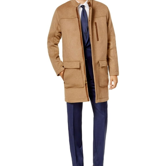 Ryan Seacrest Mens Camel Parka Coat, Brown, X-Large