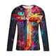 thumbnail image 5 of Amzcrzy - Sudadera Para Hombre, Informal, Cuello Redondo, Manga Larga, Camiseta Estampada, Blusa, Multicolor, 5Xl, 5 of 5