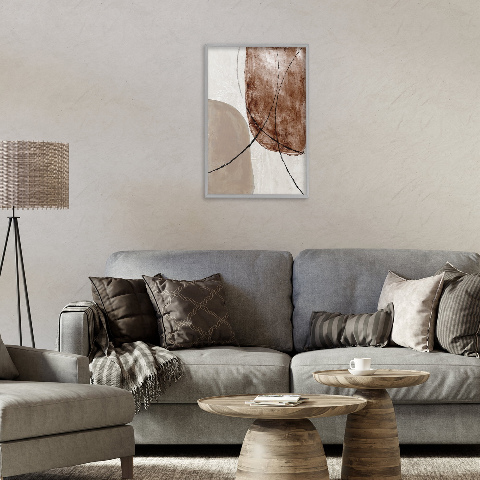 Stupell Industries Taupe & Brown Abstract Gray Framed Giclee Art, design by Merri Pattinian