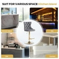 thumbnail image 6 of KATBOC Golden Swivel Velvet Bar Stools Set of 2, Adjustable Seat Height 25-33in, Tufted Back Upholstered Stools for Kitchen Island, Home Pub, Gray, 6 of 6