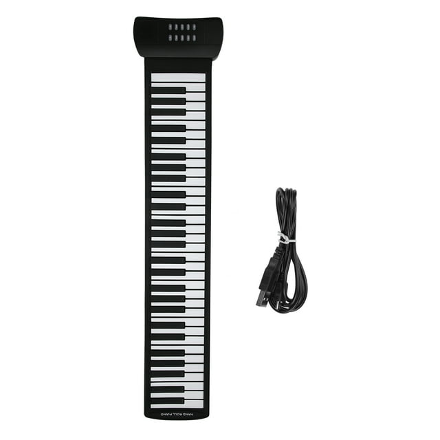 Piano eléctrico de mano de 61 teclas, plegable, de silicona, recargable, instrumento musical