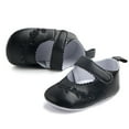 thumbnail image 2 of CUZIBR Toddler Baby Infant Sneakers Hook And Loop Solid Color Soft Leather Spring Walking Shoes Floor Sports Flat Soles Non-Slip Lightweight Comfortable Casual Footwear Dailywear,Black,3-6 Months, 2 of 7
