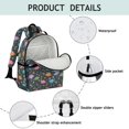 thumbnail image 4 of Colorful Dinosaur and Floral Pattern Cute School Backpack Bag for School with Padded Back and Adjustable Shoulder Straps 15.25"x11.5"x5.25", 4 of 5