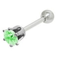 thumbnail image 1 of Ear Cartilage Barbell with Square Press Fit Cubic Zirconia 16G Tragus Rook - Sold Individually, 1 of 10