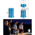 thumbnail image 4 of Azul-1 pieza Luz solar para acampar Luz LED con batería recargable (con recarga) Linterna de senderismo Luz solar para exteriores Luz para carpa Camping/Pesca/Apagón, 4 of 5