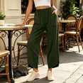 thumbnail image 5 of Njagoc3 Cargo Pants Women | Drawstring Waist Relaxed Trousers with Front Patch Pockets | Loose Fit for Fall Casual Daily Wear & Outdoor Activities，Army Green，S, 5 of 6