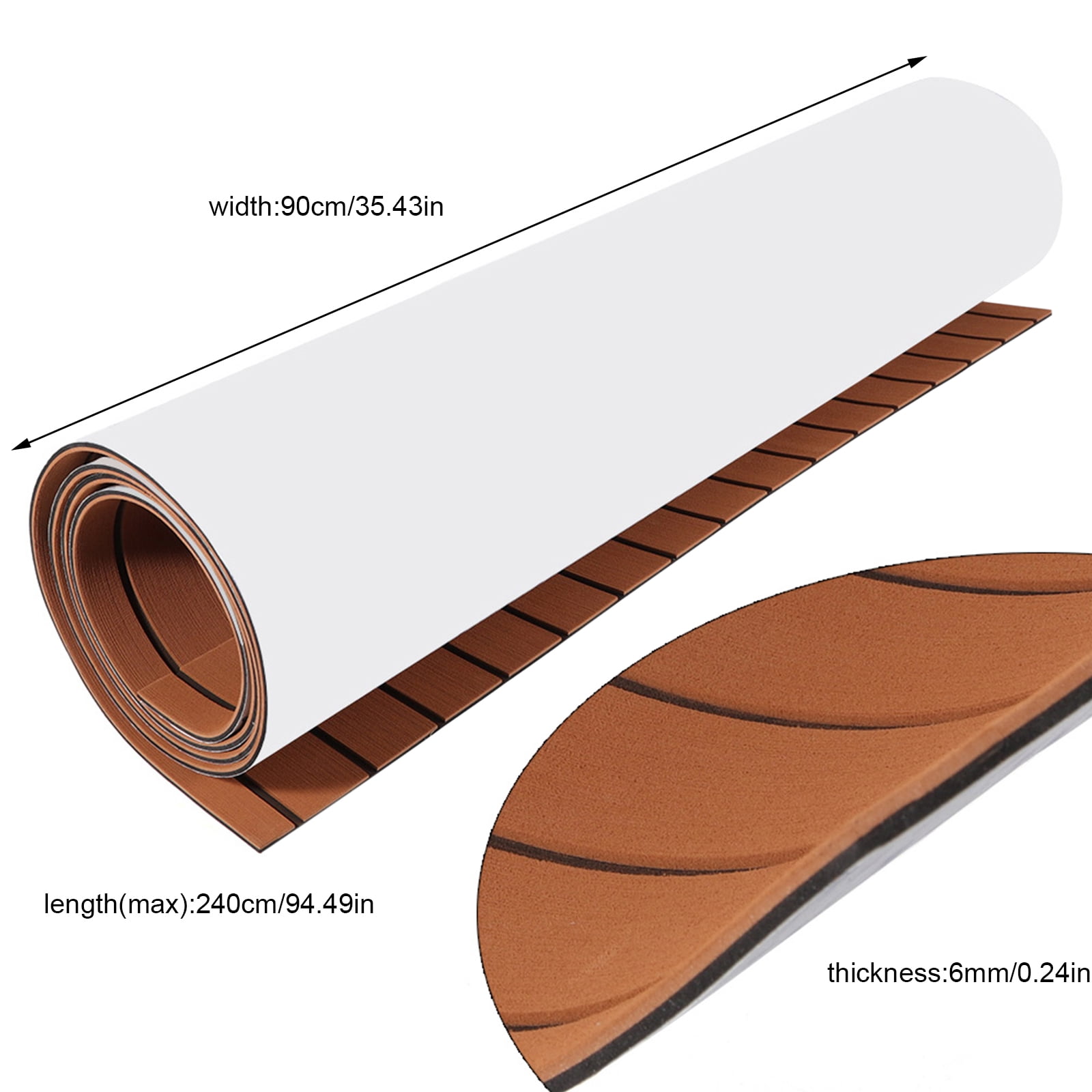 Wildnix EVA Foam Marine Flooring Mat with Self-Adhesive Backing, Tear-Resistant and Anti-Slip, Retro Wood-Like Design, Ideal for Boats, Yachts, and Recreational Vehicles