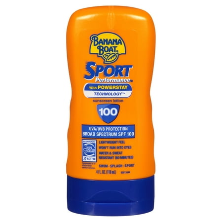 Banana Boat Sport Lotion Active Max Protect Lotion Sunscreen Broad Spectrum SPF 100 - 4 Ounces