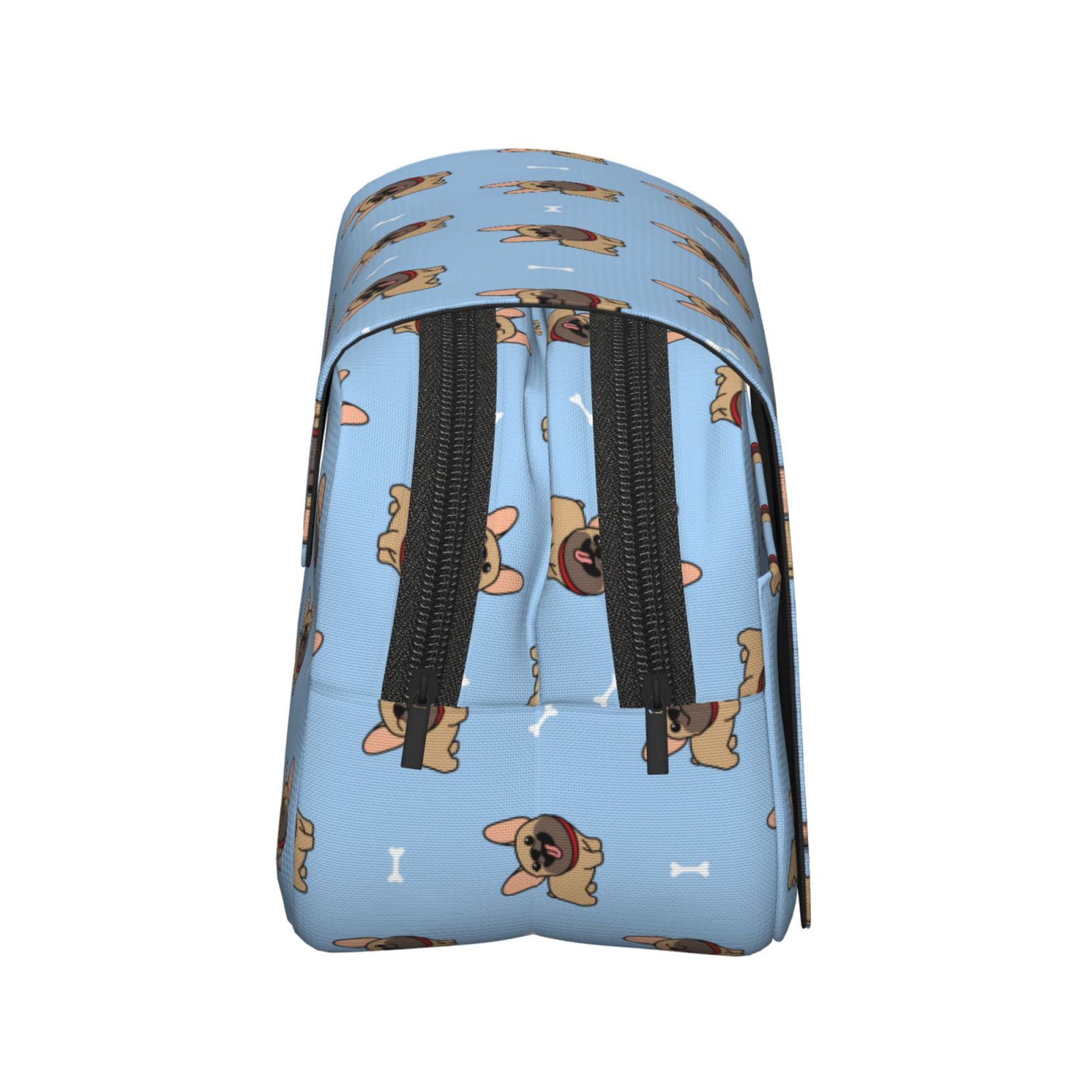 Rateoe Brown French Bulldog Pattern Double Clamshell Pen Case, Storage Organizer with Two Zipper Compartments– Holds Up to 50 Pencils & Pens