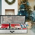 thumbnail image 2 of Hearth & Harbor Wrapping Paper Storage Container - Christmas Wrapping Paper Rolls Storage Box for Holiday Storage & Accessories - Gift Wrap Storage Organizer Box, Silver, 2 of 7