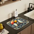 thumbnail image 5 of Yayeee Dish Drying Mat for Kitchen Counter 16" x 18" Microfiber Super Absorbent Coffee Decorative Pad, Mystical Owls Pattern, 5 of 9