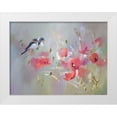 thumbnail image 1 of Zareckaye, Tatiana 32x25 White Modern Wood Framed Museum Art Print Titled - Birds with Red Poppies, 1 of 4