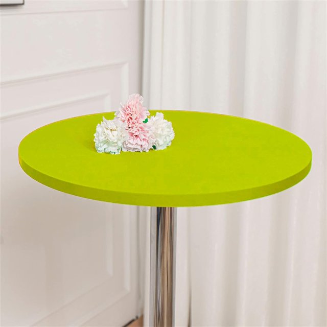 ORUYROP Lot de 2 Capuchon de Table Ronde Cocktail Spandex Ajusté Extensible Nappe Cocktail Serrée Élastique pour Mariages Banquets Événements Fêtes Restaurants (Taille : 220cm, Couleur : Jaune-Vert)