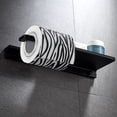 thumbnail image 5 of Toilet Paper Holder with Shelf, Thickened Aluminum Screws Wall Mount Toilet Tissue Roll Holder, Black, 5 of 7