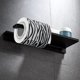 thumbnail image 5 of Portarrollos de papel higiénico con estante, de aluminio engrosado, for montaje en pared, color negro, 5 of 7