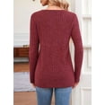 thumbnail image 4 of Long Sleeve Shirts for Women Crew Neck Casual Tunic Tops Red S, 4 of 6