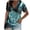 Blue, variant on Zekutng Womens Summer Tops Fashion Printed Short Sleeve T-shirt,Sizes S-3XL