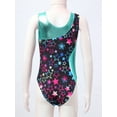 thumbnail image 3 of MSemis Kids Girls Printed Swimsuit Outfits Gymnastics Leotard with Shorts Starry Black 12, 3 of 6