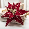 thumbnail image 6 of geerera Poinsettia Velvet Glitter Flowers, Artificial Magnolia Christmas Ornaments, Sparkling Floral Tree Decor, for Wedding Parties, New Year Celebrations, Holiday DIY Projects, 6 of 6