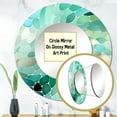 thumbnail image 3 of Designart "Emerald Seaglass Mosaic II" Abstract Green Large Round Mirror - Round Bedroom Mirror Wall Decor - Modern Round Printed Mirror - 23" x 23", 3 of 6