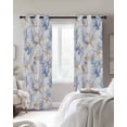 thumbnail image 3 of Blue Coastal Blackout Curtains 45 Inches Long for Bedroom, Summer Beach Coral Starfish Shell Nautical Thermal Insulated Room Darkening Black Out Window Curtain Panels Grommet Drapes for Living Room, 3 of 8