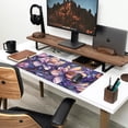thumbnail image 3 of Floral Desk Mat Gaming Large Mouse Pad Desk Keyboard Pad, Long Computer Mat Faux Stained Glass Artistic Patterns Mouse Mat, Aesthetic Floral Purple & Pink Desk Protector Office Decor 31.5" X 15.7", 3 of 6
