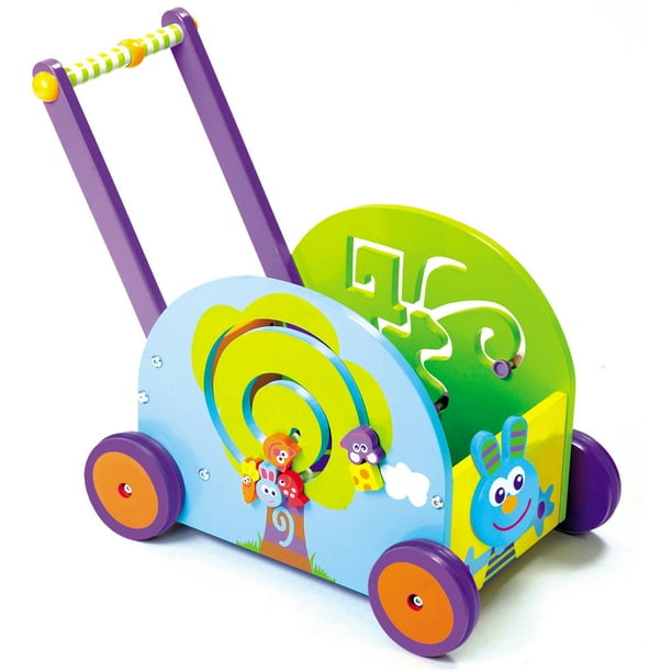 Boikido Wooden Push and Play Rabbit Wagon