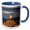Blue/White, variant on 3drose, Usa, Maine, Portland, Spring Point Ledge Lighthouse, Sunset., 11oz Two-tone Yellow Mug