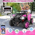 thumbnail image 5 of Farmdex 24V 2-Seater Ride on toys with Remote Control, 400W Powerful Electric Car Ride on Cars, Ride on UTV w/ Bluetooth, MP3, Volume Control, Seat Belts, Spring Suspension, Rose Red, 5 of 12
