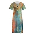 thumbnail image 3 of SMihono Robe d'Été Grande Taille pour Femmes 2023 à Col en V à Manches Courtes Robe Imprimée Robe Décontractée avec Poches, 3 of 4