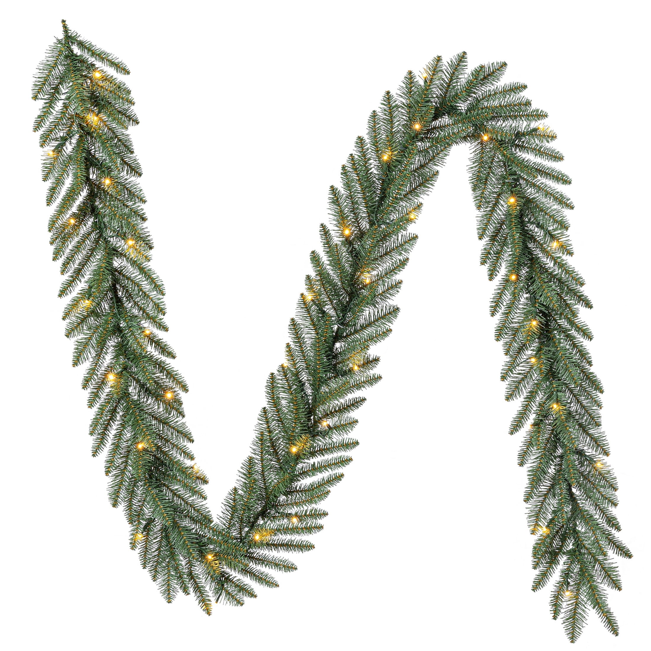 Milford LumaDazzle Pre-Lit Color-Changing Twinkle LED Artificial Christmas Garland, Green, 9', by Holiday Time