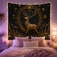 thumbnail image 2 of Golden Stag in Starry Night Sky, Mystical Celestial for Nature Lovers, Forest Art Decor, Christmas Gift, Tapestry Wall Hanging for Bedroom and Living Room, 2 of 7