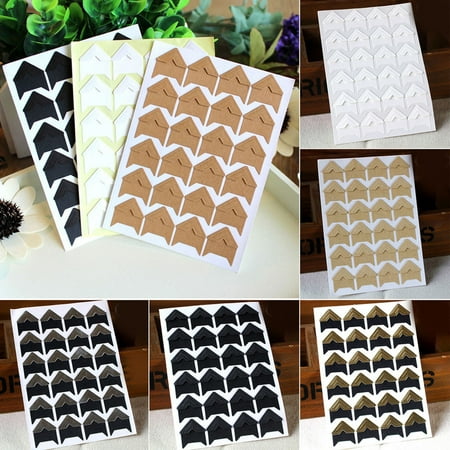 

Deyuer 120Pcs Self-Adhesive Photo Frame Corner Sticker Craft Scrapbook Album Decor Silver