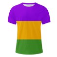 thumbnail image 4 of IYTR Mens Short Sleeve Shirts Comfy T Shirt Color Block Patchwork Summer Fashion Casual Slim Crewneck Blouses Purple XXXXL, 4 of 4