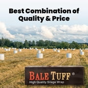 Bale Tuff 1 Mil Silage Wrap, 30 x 5000', 5-Layer Heavy-Duty Plastic, UV Protected, Self-Adhesive, White – 8 Rolls