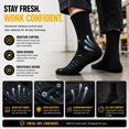 thumbnail image 4 of Men’s All Black Work Crew Socks, Midweight Breathable Socks for Work Shoes, 5 Pairs, 4 of 10