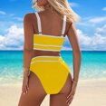 thumbnail image 5 of Bzhegqhd Bikini Sets for Women High Waist Clearance,Swimsuits for Women 2 Piece Hawaiian Tropical Print Swim Cami Bra and Ruffles Bathing Sets Beachwear, 5 of 5