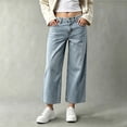 thumbnail image 3 of Cmfcve Women's Wide Leg Jeans High Waisted Stretchy Straight Leg Jeans Trendy Casual Loose Denim Pants, 3 of 4