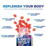 Vitamin B Complex Gummies - Extra Strength Super B Vitamin Gummy with Vitamin C, Immune Support for Men & Women - Energy and Brain Support Supplements with Folic Acid, Niacin, B6, B12 - 120 Gummies