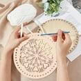 thumbnail image 3 of Crochet Basket Kit - 2 Styles Natural Wooden Base 40 Yards Yarn 1pc 4mm Hook for DIY Basket Weaving DIY, 3 of 7