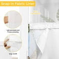 thumbnail image 4 of No Hook Shower Curtain with Snap in Liner, Watercolor Farmhouse Fence Birds Floral Waterproof Fabric Bathroom Curtain Mesh Top Window, USA Flag Theme Shower Curtains 60x72in, 4 of 9