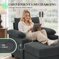 thumbnail image 6 of Lunale Accent Chair with Storage Ottoman & Adjustable Backrest, Chaise Lounge Chair Indoor with USB, Living Room Reading Armchair, Gray, 6 of 10