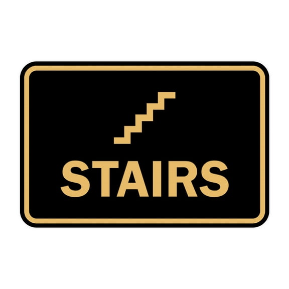 Classic Framed Stairs Sign (Black /Gold) - Small