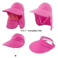 thumbnail image 3 of Women Sun Wide Brim UV Protection Fishing Hats Foldable Ponytail Summer Hat with Detachable Flap, 3 of 7