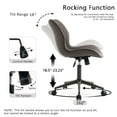 thumbnail image 4 of YOUNIKE Armless Office Chair, Faux Leather Desk Chair with Wheels, Upholstered Task Chair, High Back Swivel Rolling Chair, Height Adjustable, Brown Same-Colored Bottom, 4 of 14