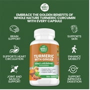Whole Nature Turmeric Curcumin 500mg with Ginger & Black Pepper Vegan Capsules