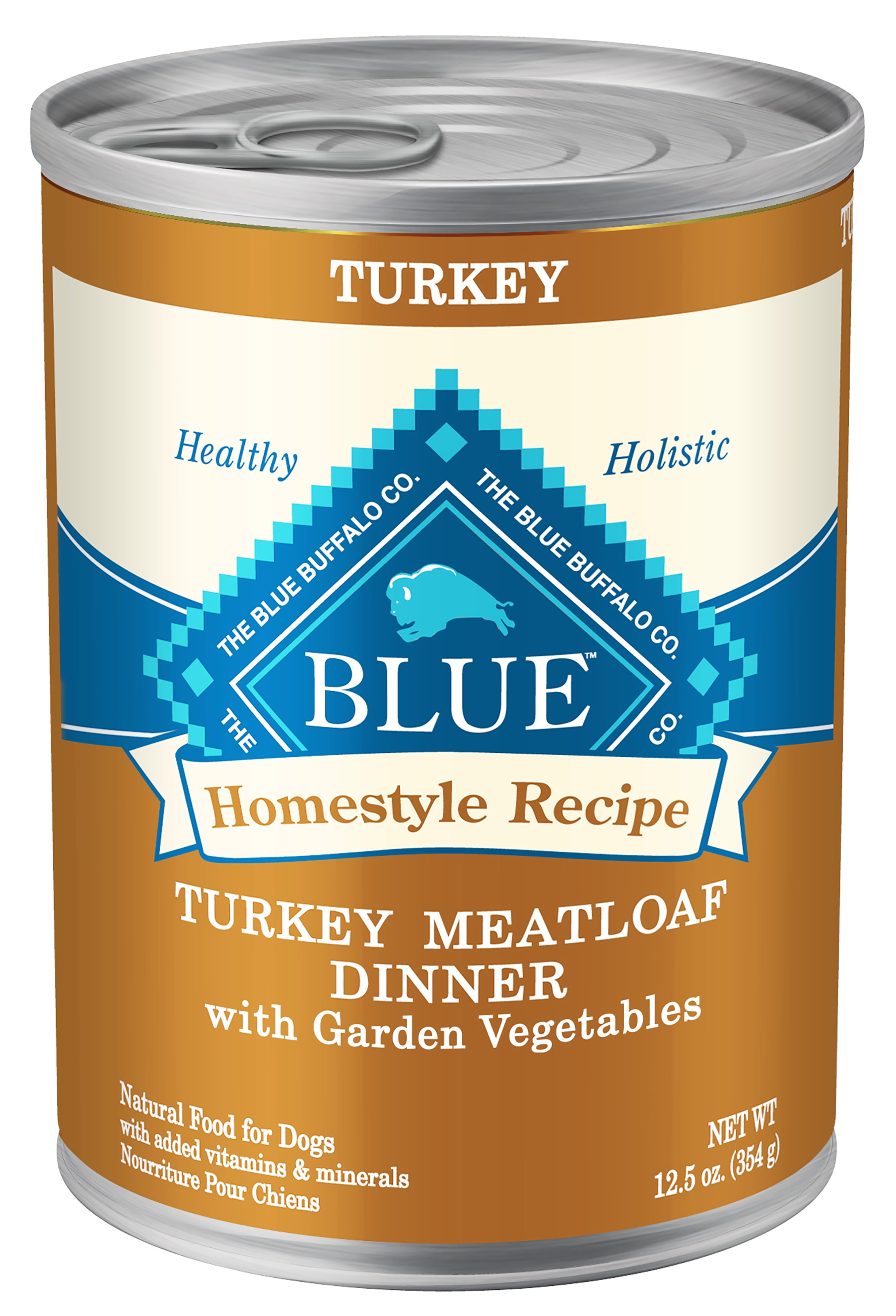Blue Buffalo Homestyle Recipe Turkey Pate Wet Dog Food for Adult Dogs, Whole Grain, 12.5 oz. Can