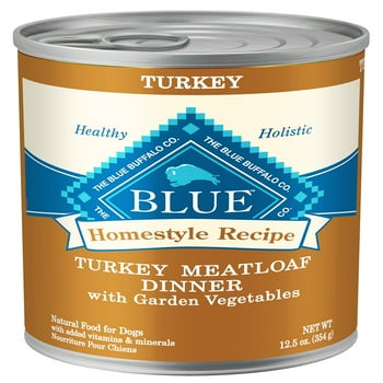 Blue Buffalo Homestyle Recipe Turkey Pate Wet Dog Food for Adult Dogs, Whole Grain, 12.5 oz. Can